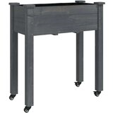  Korito s podlogo in kolesi sivo 71x37x80 cm trden les | Shoptok.si