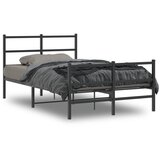vidaXL Metalni okvir kreveta s uzglavljem i podnožjem crni 120x190 cm | shoptok.hr