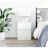 vidaXL Nočna omarica z 2 predaloma bela 38x34x80 cm | Shoptok.si