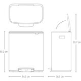 Brabantia Koš za odpadke s pedalom Bo, s plastičnim vložkom, 60 litrov - platinasta | Shoptok.si