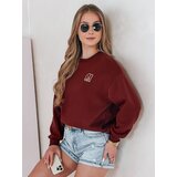 DStreet Bluza damska oversize z haftem SOFTSLON bordowa | Shoptok.si