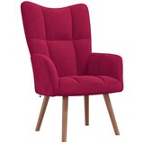  Stolica za opuštanje crvena boja vina baršunasta | shoptok.hr