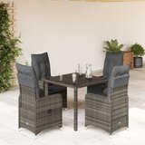 vidaXL vrtna bistro garnitura 5-delna z blazinami siv poli ratan, (21324099) | Shoptok.si