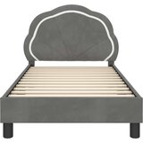 Otroški posteljni okvir z vznožjem Temno siva 80 x 160 cm Žamet, (5000104582) | Shoptok.si