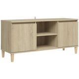 vidaXL TV ormarić s nogama od masivnog drva 103,5x35x50 cm boja hrasta | shoptok.hr