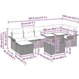  Vrtna garnitura - 9-dijelni set vrtnih sofa s jastucima Crni Poliratan | shoptok.hr