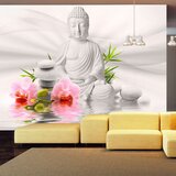  Samoljepljiva foto tapeta - Buddha and two orchids 441x315 | shoptok.hr