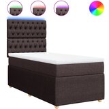 vidaXL Box spring postelja z vzmetnico temno rjava 100x200 cm blago, (21305949) | Shoptok.si