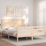 vidaXL Okvir kreveta s uzglavljem veliki bračni od masivnog drva | shoptok.hr
