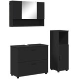  Set namještaja za kupaonicu 3 kom. Crna 76,5 x 35 x 64 cm | shoptok.hr