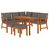  6-dijelni vrtni blagovaonski set s jastucima od bagremovog drva | shoptok.hr