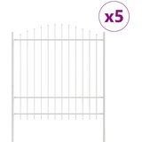  Vrtna Ograda 5 pcs Bijelo 170 x 215 cm Čelik s prahom premazan | Eponuda.ba