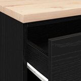 vidaXL Garažna omara za shranjevanje črna 60x51x85 cm trdna borovina | Shoptok.si