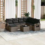 vidaXL 8-dijelni set vrtnih sofa od poliratana s jastucima sivi | shoptok.hr