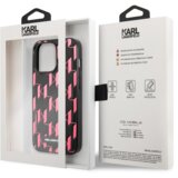 Karl Lagerfeld KLHCP13XMNMP1P za iphone 13 pro max črno pink zaščita - monogram plaque | Shoptok.si