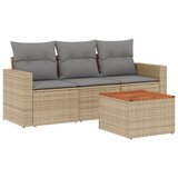 Maison Chic Seti vrtnega pohištva - Vrtna garnitura - Vrtni pohištvo set 4-delna z blazinami bež poli ratan, (21810968) | Shoptok.si