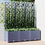 Maison Chic Cvetlično korito - Cvetlični Lonec z oporno mrežo temno sivo 120x40x136 cm PP, (21789615) | Shoptok.si