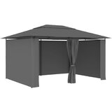 vidaXL Vrtni šotor z zavesami 4x3 m antraciten | Shoptok.si