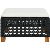  Vrtni stolček z blazino črn 63,5x56x32 cm poli ratan | Shoptok.si