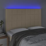  LED uzglavlje krem 144x5x118/128 cm od tkanine | shoptok.hr