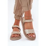 Zazoo Ladies Leather Sandals On Platform Beige 40443 | Shoptok.si