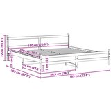  Posteljni okvir brez vzmetnice vošč. rjav 180x200 cm borovina | Shoptok.si