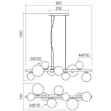  Redo 01-3989 - Visilica na sajli ASTRA 9xG9/8W/230V crna | Eponuda.com