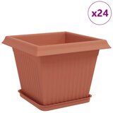 vidaXL Lončki za rastline 24 pcs Kamnito rdeča 38 x 38 x 30 cm, (5000155959) | Shoptok.si