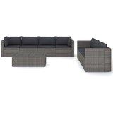 Poli 9-dijelna vrtna garnitura od poliratana s jastucima siva | shoptok.hr