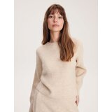 Reserved rebrast pulover - bež | Shoptok.si