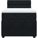 vidaXL Box spring postelja z vzmetnico črna 100x200 cm žamet | Shoptok.si