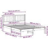 vidaXL Posteljni okvir z oblazinjenim vzglavjem Črna 140 x 200 cm | Shoptok.si