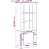  Visok predalnik Bela 74 x 38 x 170 cm Masivno borovo les, (5000217923) | Shoptok.si
