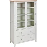 MID.YOU VITRINA, furnirano, masivno hrast, bor prozorno, naravne barve, bela | Shoptok.si