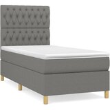  Krevet s oprugama i madracem tamnosivi 100 x 200 cm od tkanine | shoptok.hr