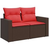  Vrtna garnitura - 8-dijelni set vrtnih sofa s jastucima smeđi od poliratana - Smeđa sa spremištem 8 | shoptok.hr