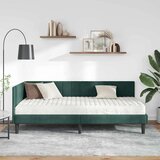 vidaXL Kutni okvir kreveta s madracem Tamnozelena 100 x 200 cm Baršun | shoptok.hr