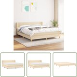 The Living Store Box spring postelja z vzmetnico krem 180x200 cm blago - Box Spring Postelja, (21737691) | Shoptok.si