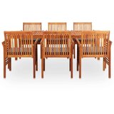  7-dijelni vrtni blagovaonski set s jastucima bagremovo drvo | shoptok.hr