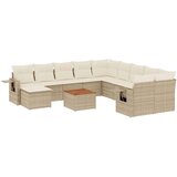  14-dijelni set vrtnih sofa s jastucima poliratan Bež | shoptok.hr