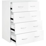  Komoda s 4 ladice 60 x 30,5 x 71 cm visoki sjaj bijela | shoptok.hr