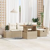 vidaXL 6-dijelni set vrtnih sofa s jastučićima Bež Poli ratan | shoptok.hr