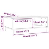 vidaXL Klubska mizica visok sijaj bela 90x60x35 cm inženirski les | Shoptok.si