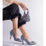  Blue stilettos adorned with colorful rhinestones Callsa | Shoptok.si