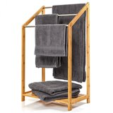 Blumfeldt Stojalo za brisače, 3 kovinske palice za brisače, 51x86x31cm, stopničasta oblika, bambus | Shoptok.si