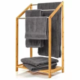 Blumfeldt Stojalo za brisače, 3 kovinske palice za brisače, 51x86x31cm, stopničasta oblika, bambus
