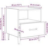 vidaXL Noćni ormar Staro drvo 40 x 35 x 47.5 cm Konstruirano drvo | shoptok.hr