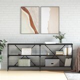 vidaXL Konzolni stol crni 180x30x75 cm od konstruiranog drva i željeza | shoptok.hr