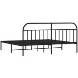  Metalni okvir za krevet s uzglavljem crni 200x200 cm | shoptok.hr