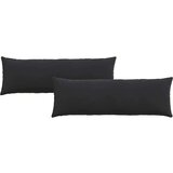 vidaXL Blazine za kavč 2 pcs Črna 120 x 40 cm Žametna tkanina | Shoptok.si
